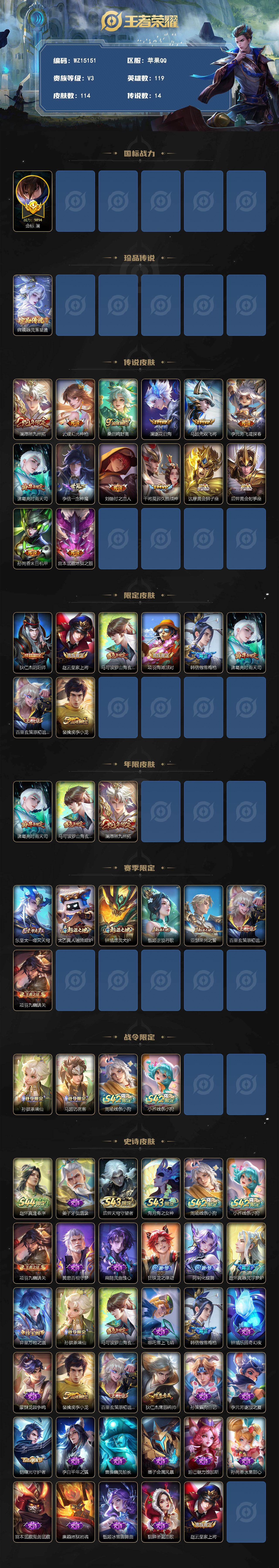 WZXS4512334王者荣耀账号详情图2