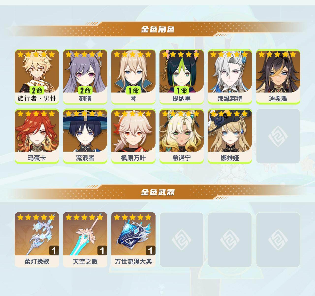 YSEY48717原神账号详情图3 YSEY48717原神账号详情图3