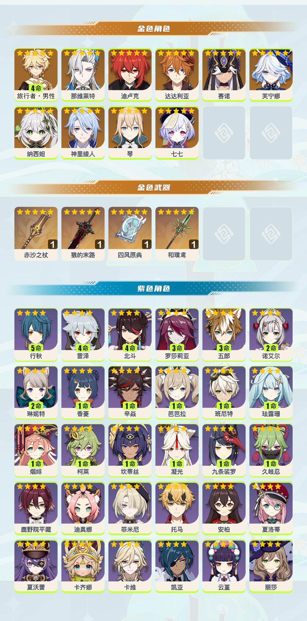 YSEY48707原神账号详情图2 YSEY48707原神账号详情图2