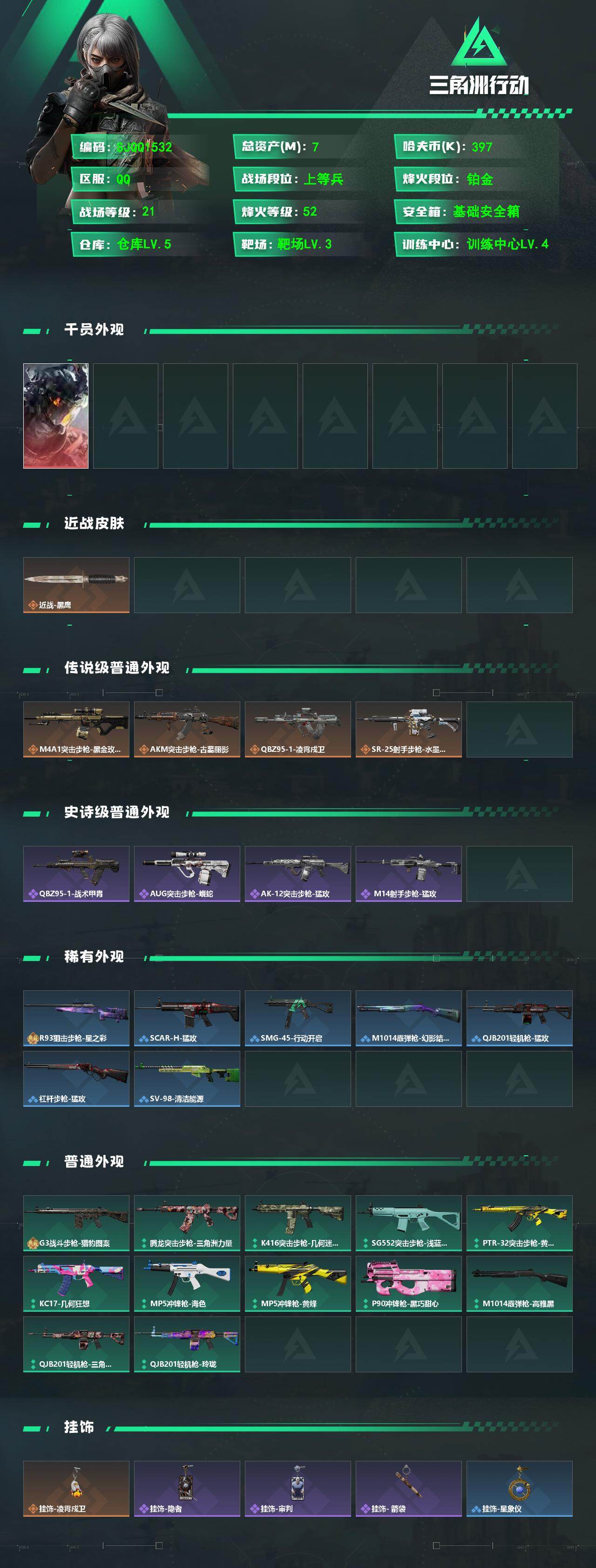 SJZEY4206111三角洲行动账号详情图2 SJZEY4206111三角洲行动账号详情图2
