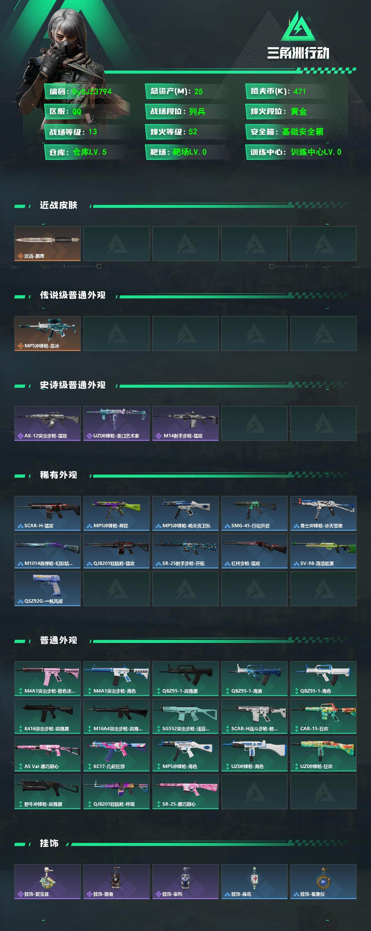 SJZYYT4207108三角洲行动账号详情图2 SJZYYT4207108三角洲行动账号详情图2