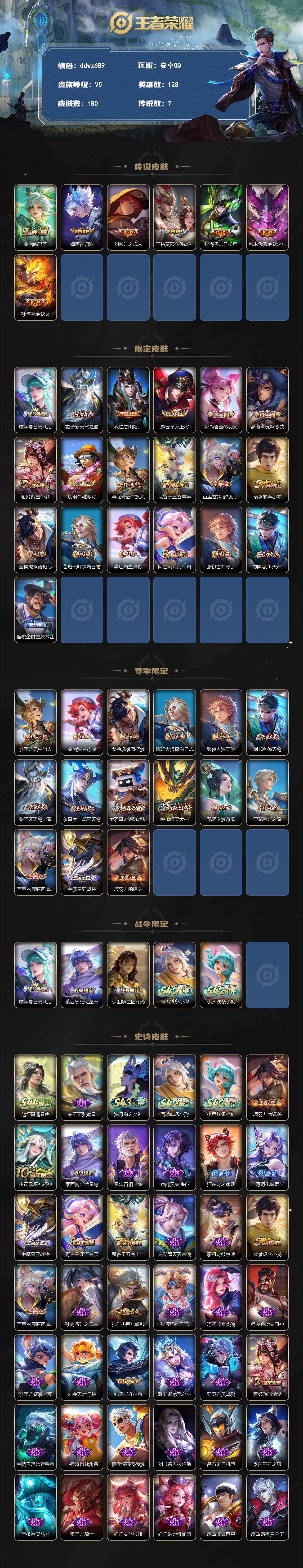 WZYYT4504909王者荣耀账号详情图2