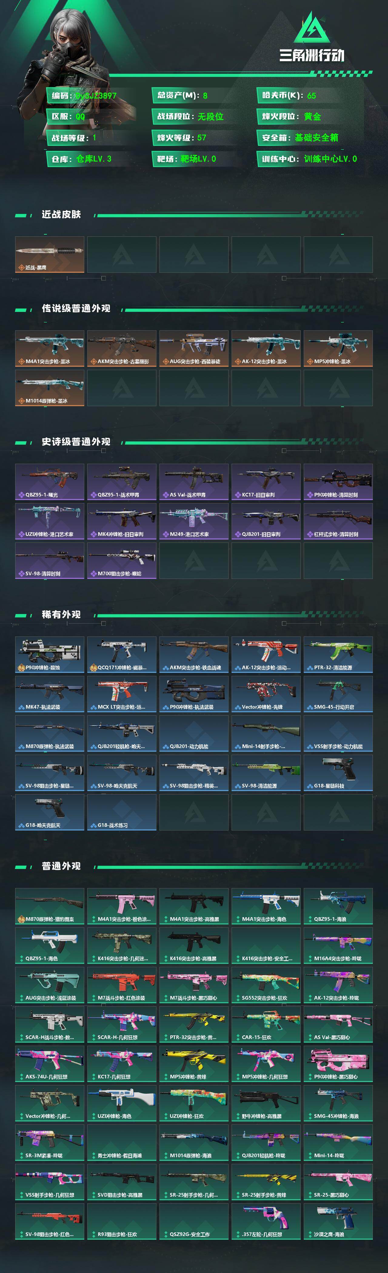 SJZYYT4210895三角洲行动账号详情图2 SJZYYT4210895三角洲行动账号详情图2