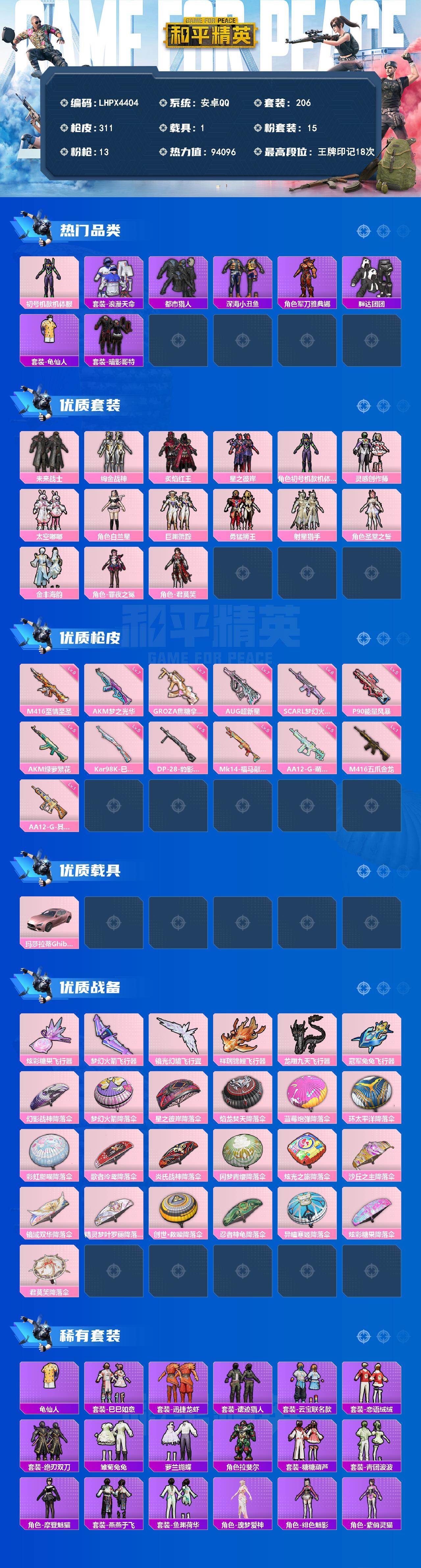 HPLX4297965和平精英账号详情图2