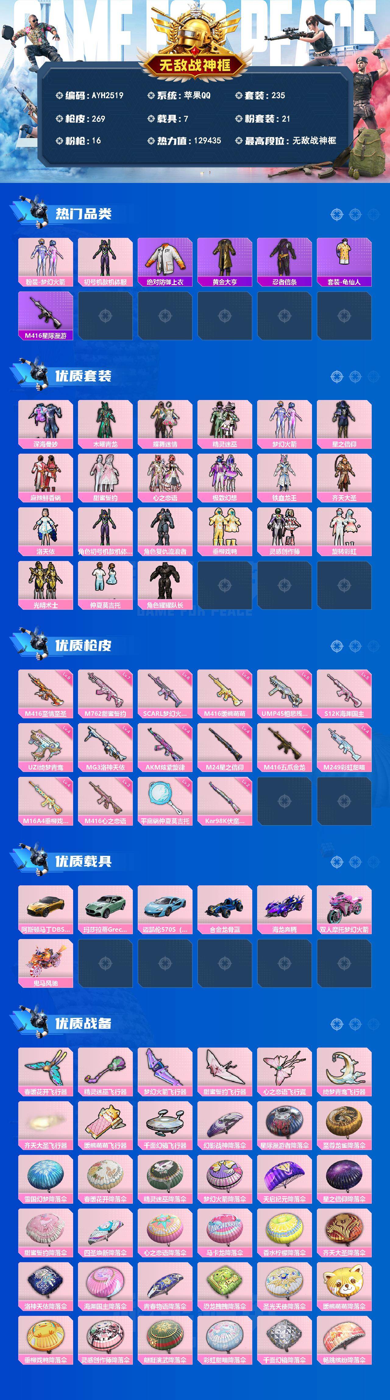 HPLX4298154和平精英账号详情图2