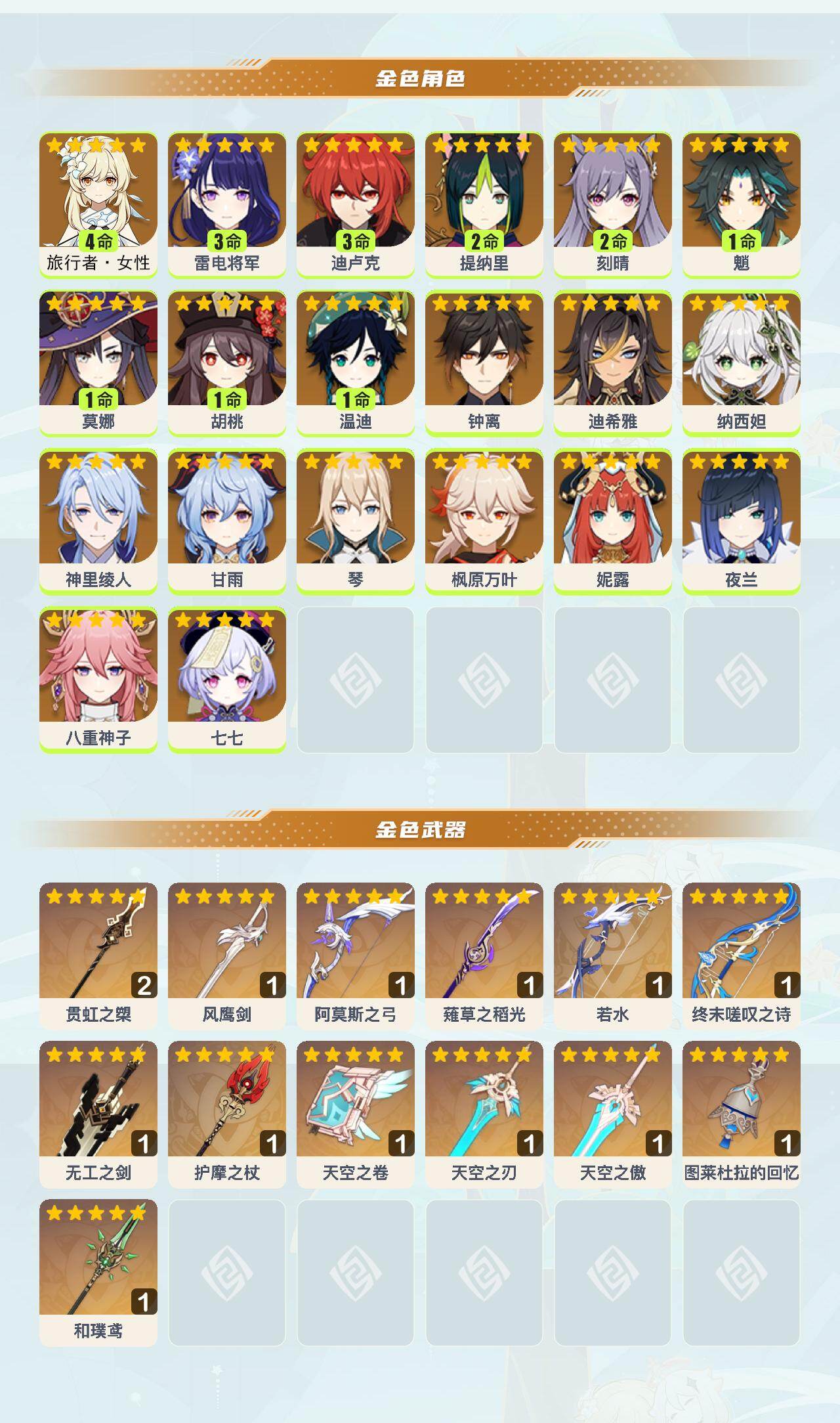 YSEY49358原神账号详情图3 YSEY49358原神账号详情图3