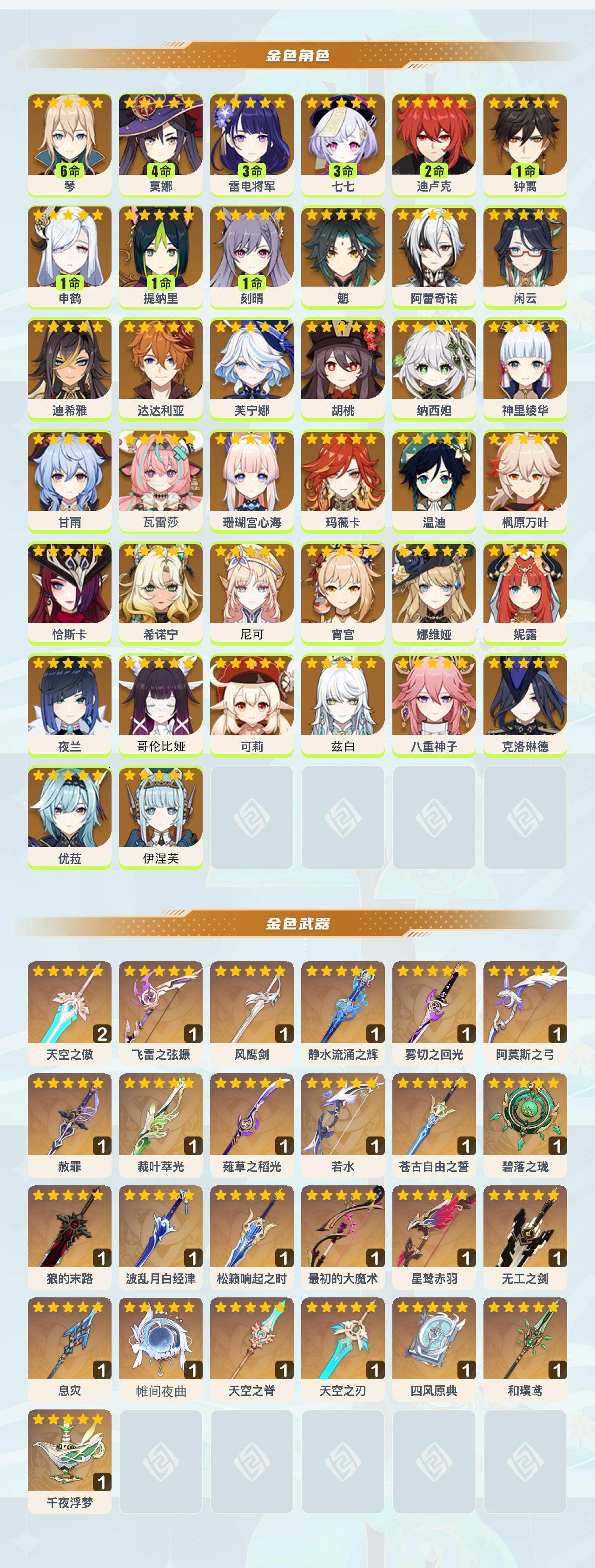 YSEY49570原神账号详情图3 YSEY49570原神账号详情图3