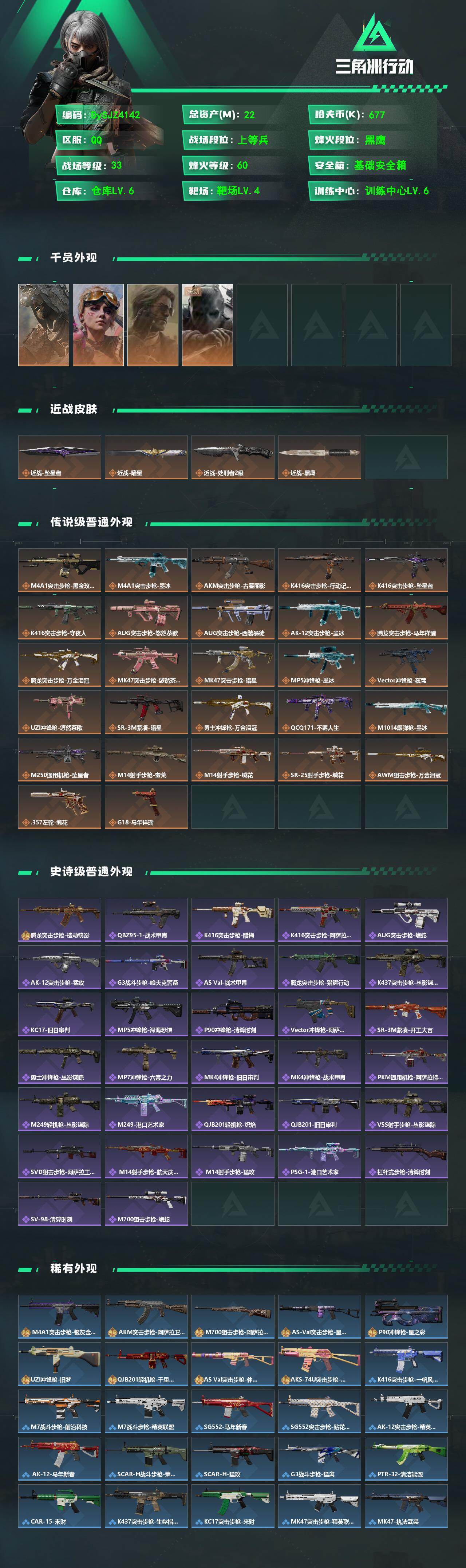 SJZYYT4222255三角洲行动账号详情图2 SJZYYT4222255三角洲行动账号详情图2