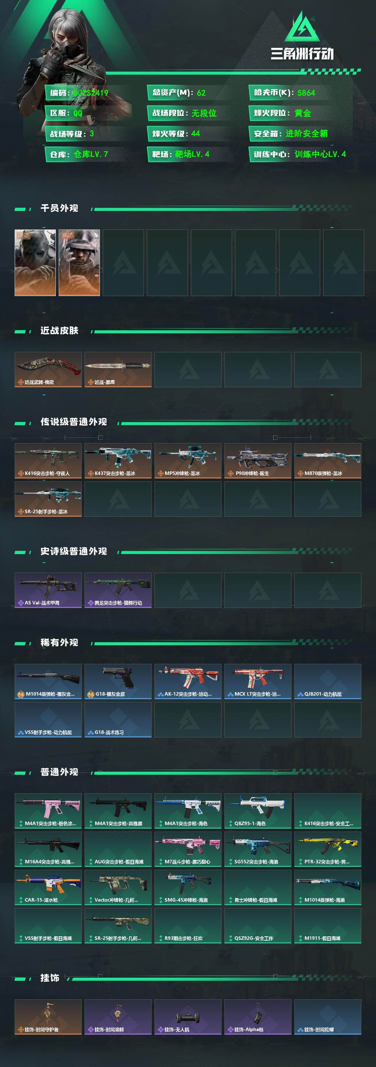 SJZEY4223976三角洲行动账号详情图2 SJZEY4223976三角洲行动账号详情图2