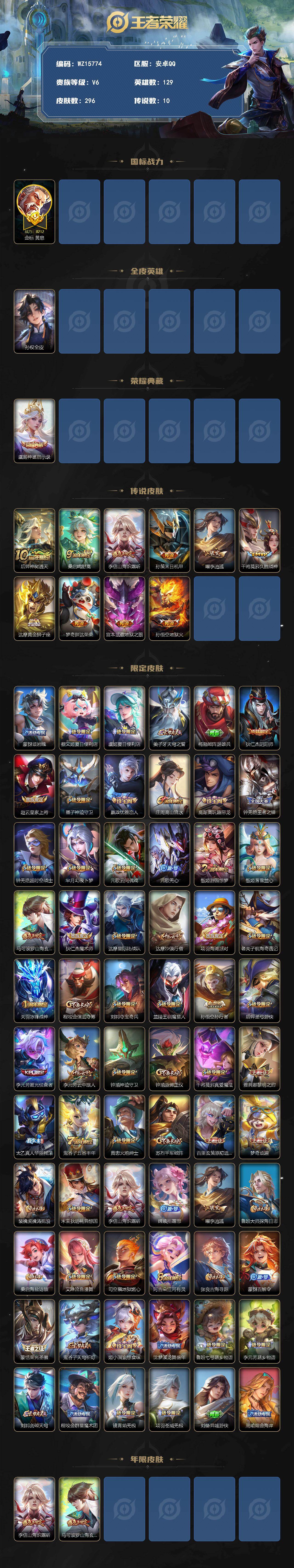 WZXS4546133王者荣耀账号详情图2