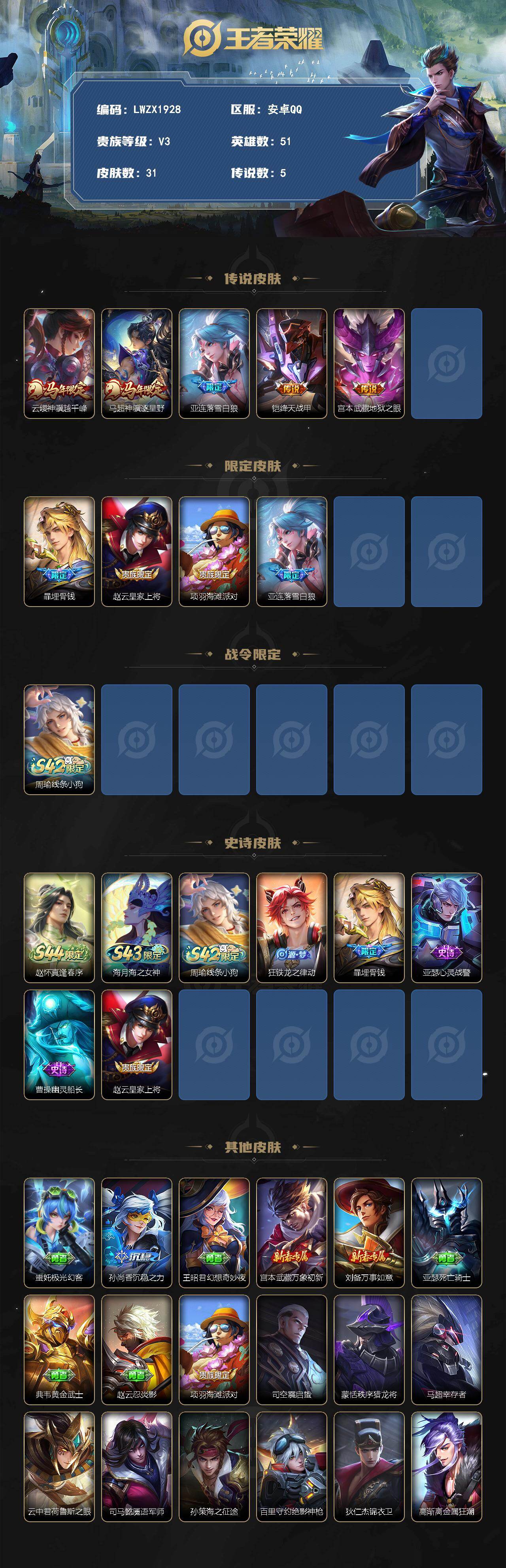 WZLE4546706王者荣耀账号详情图2 WZLE4546706王者荣耀账号详情图2