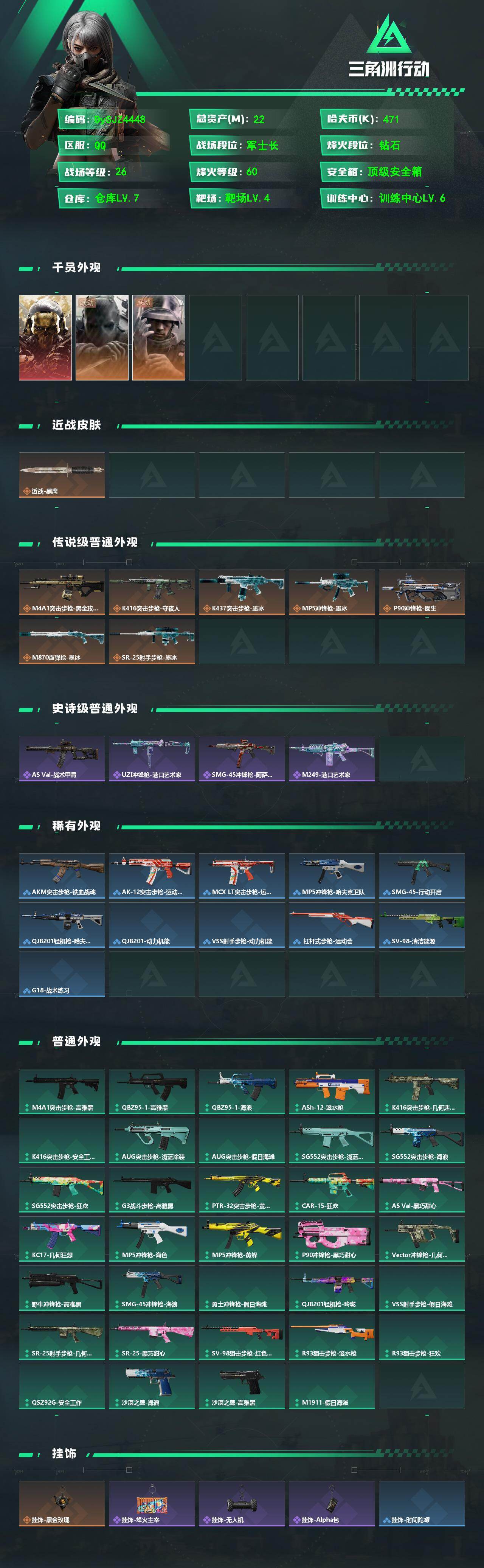 SJZYYT4233202三角洲行动账号详情图2 SJZYYT4233202三角洲行动账号详情图2