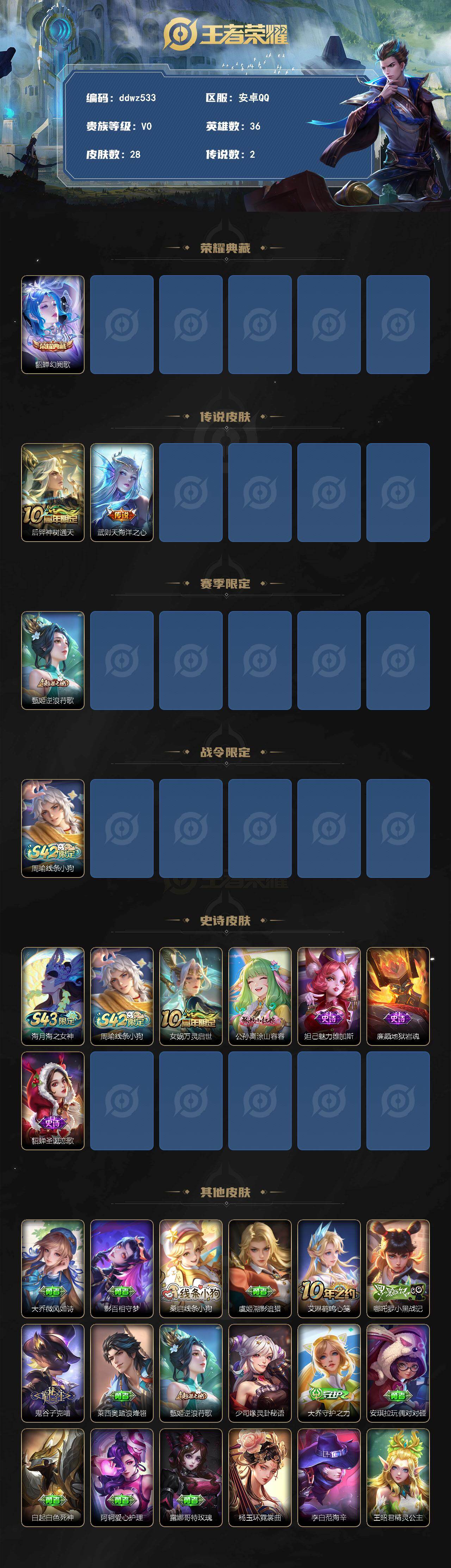 WZYYT4547917王者荣耀账号详情图2 WZYYT4547917王者荣耀账号详情图2