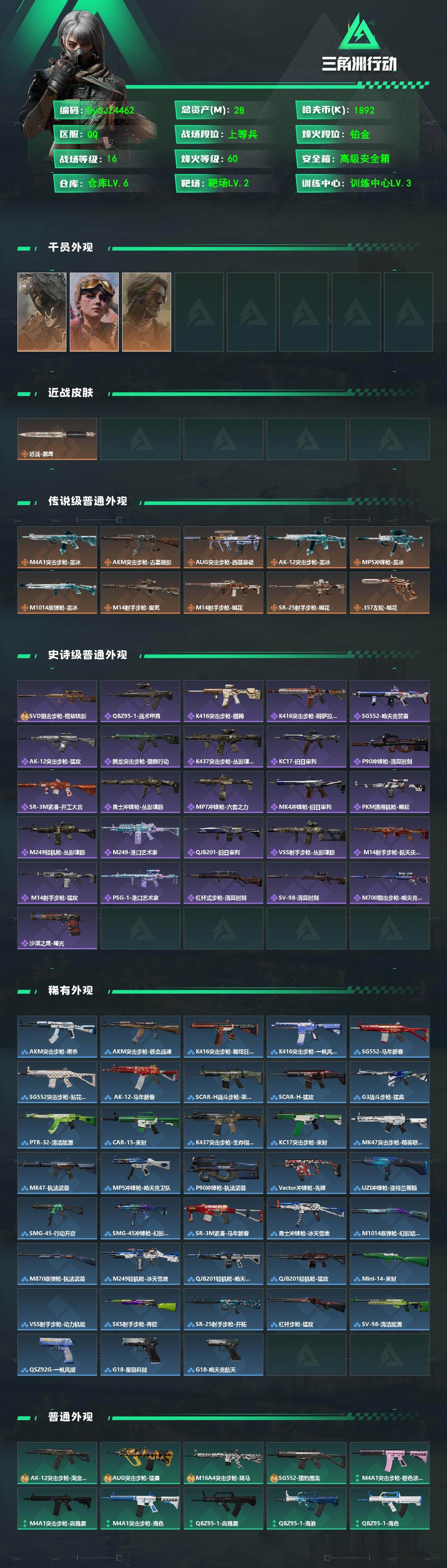 SJZYYT4234130三角洲行动账号详情图2 SJZYYT4234130三角洲行动账号详情图2