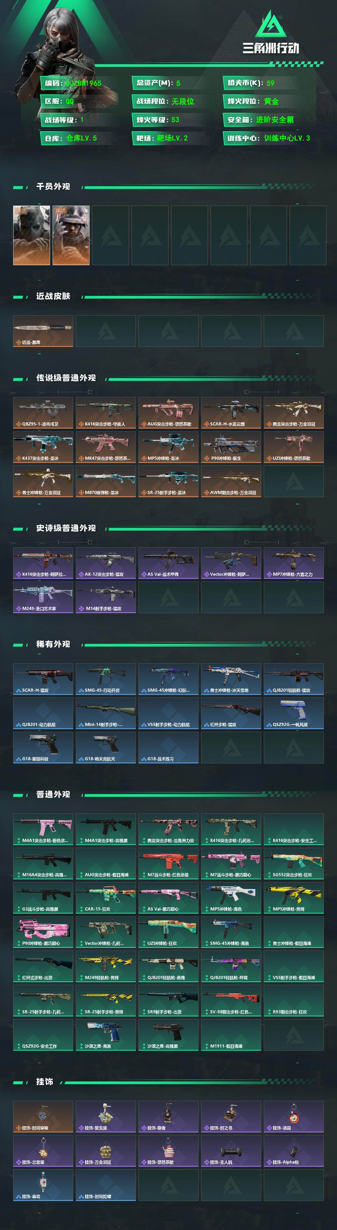 SJZEY4234611三角洲行动账号详情图2 SJZEY4234611三角洲行动账号详情图2