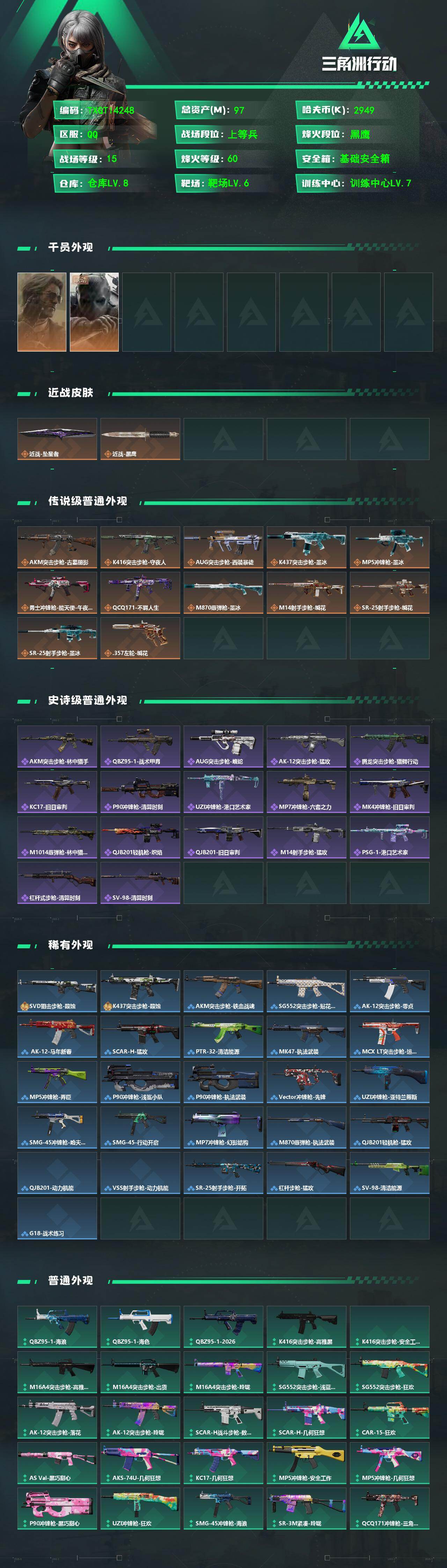SJZMMN4330302三角洲行动账号详情图3 SJZMMN4330302三角洲行动账号详情图3