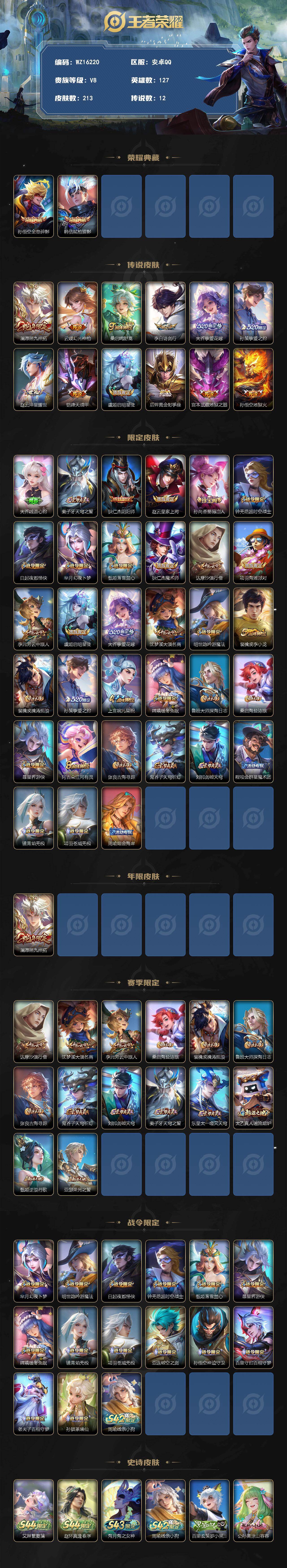WZXS4582442王者荣耀账号详情图2