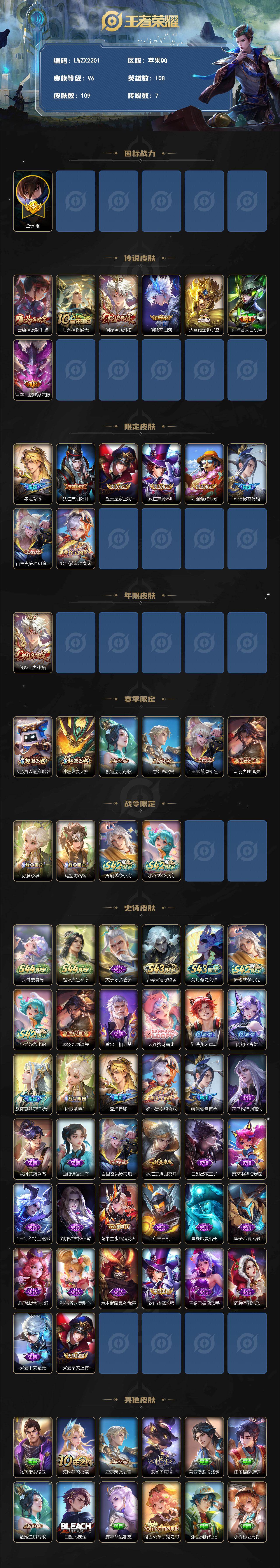 WZLE4559595王者荣耀账号详情图2