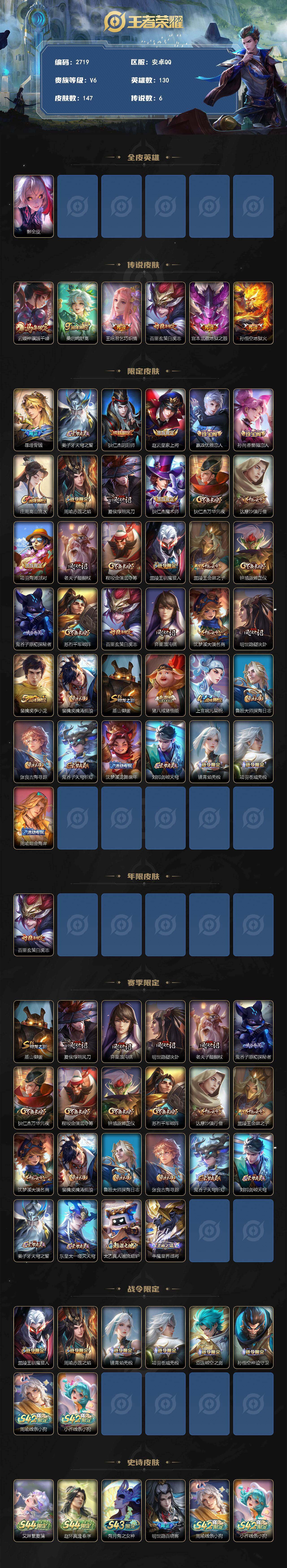 WZLX4561600王者荣耀账号详情图2