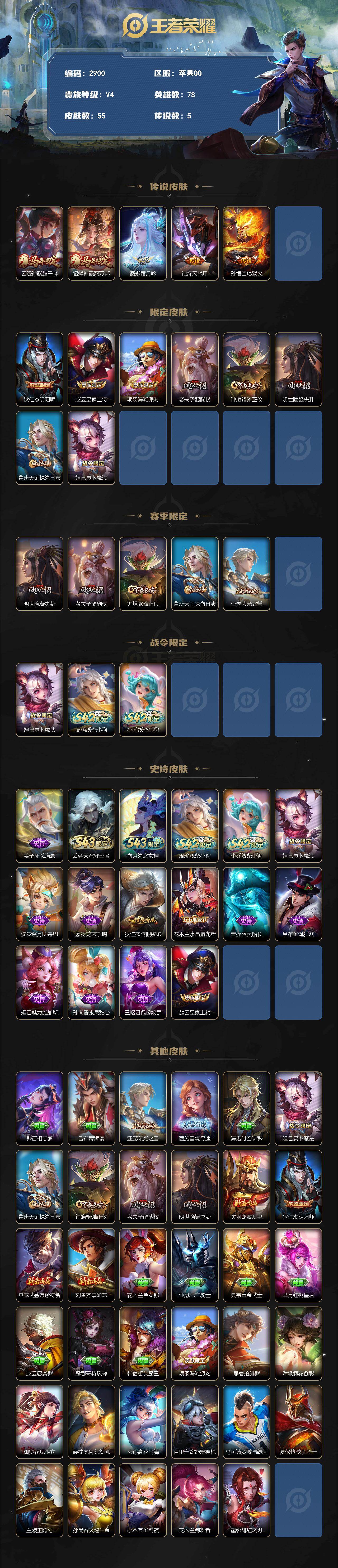 WZMMN4569637王者荣耀账号详情图3