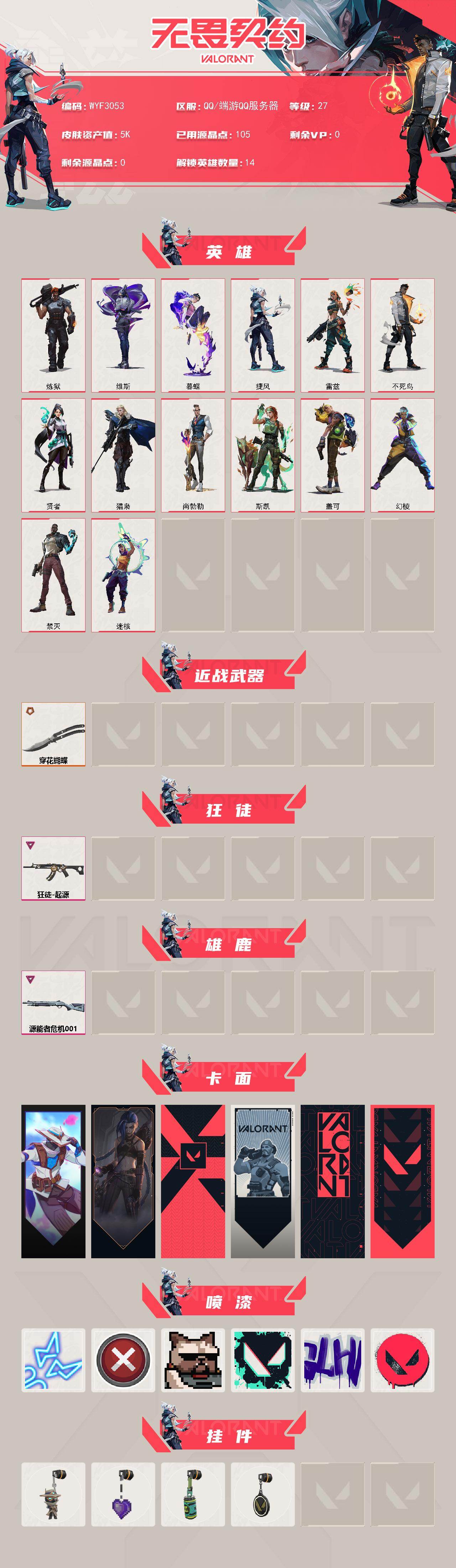 WWQQM490952无畏契约账号详情图3 WWQQM490952无畏契约账号详情图3
