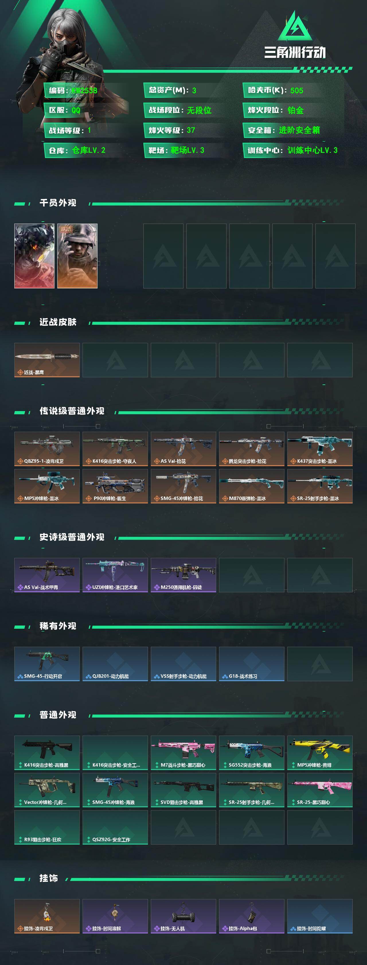 SJZEY4248567三角洲行动账号详情图2 SJZEY4248567三角洲行动账号详情图2