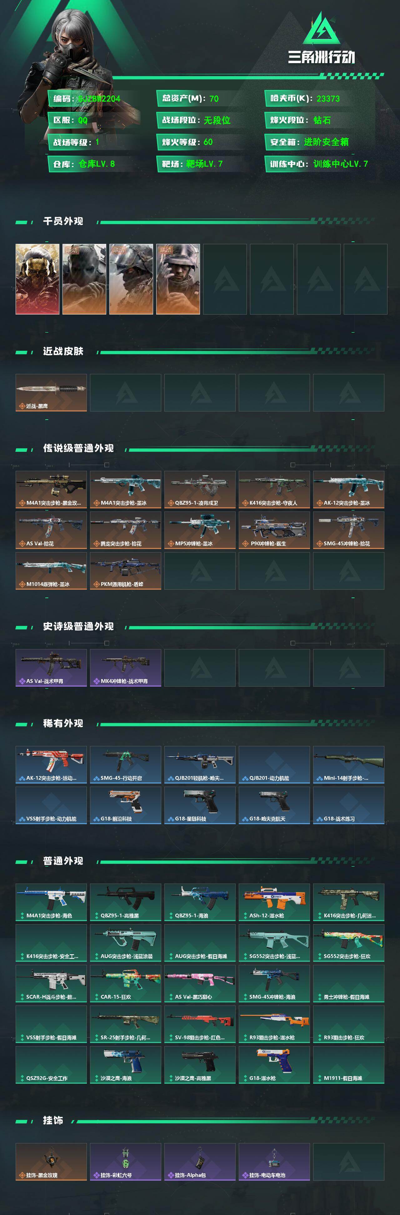 SJZMMN4250636三角洲行动账号详情图3 SJZMMN4250636三角洲行动账号详情图3