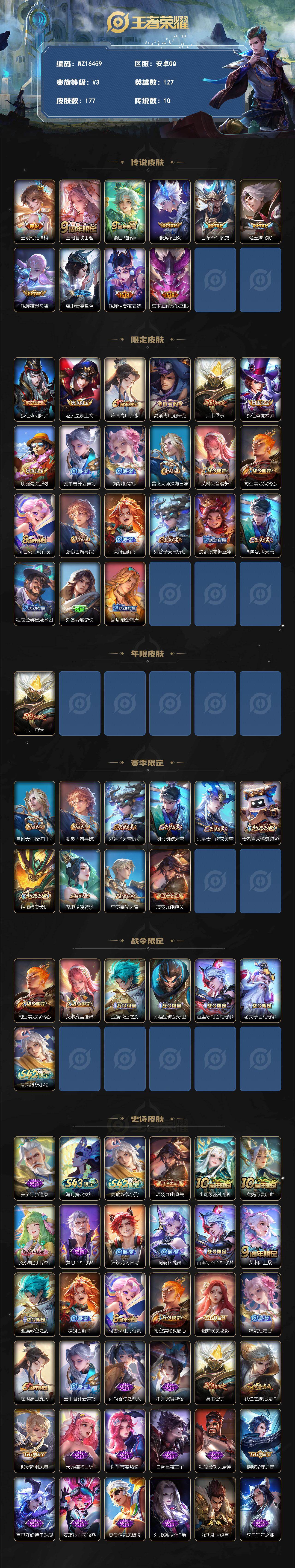 WZXS4588427王者荣耀账号详情图2