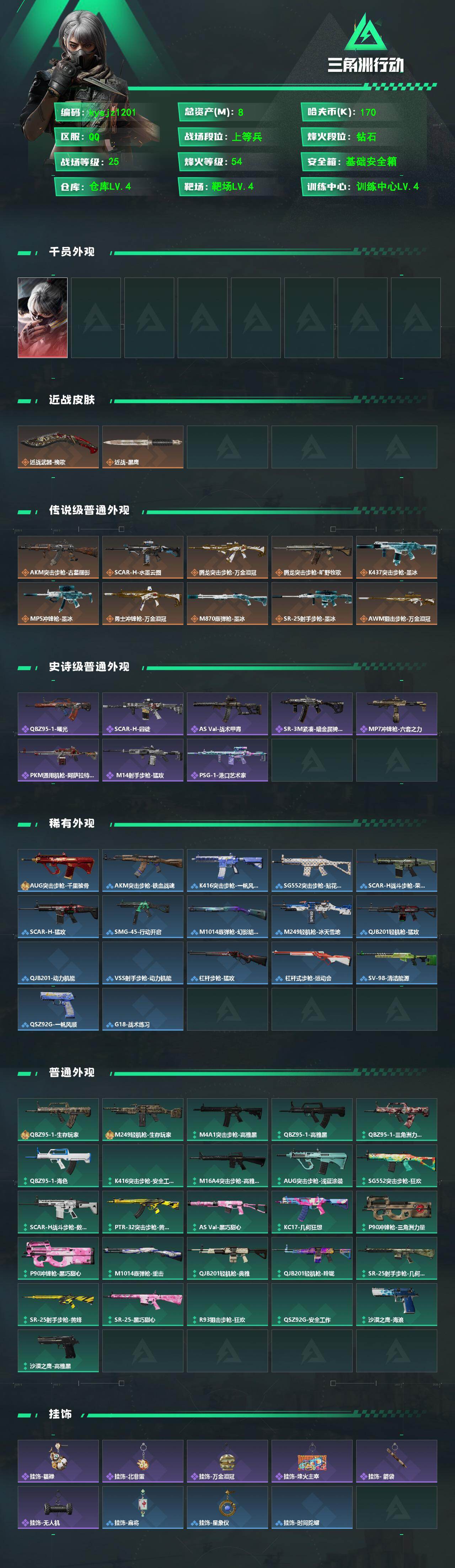 SJZQM4250218三角洲行动账号详情图3 SJZQM4250218三角洲行动账号详情图3
