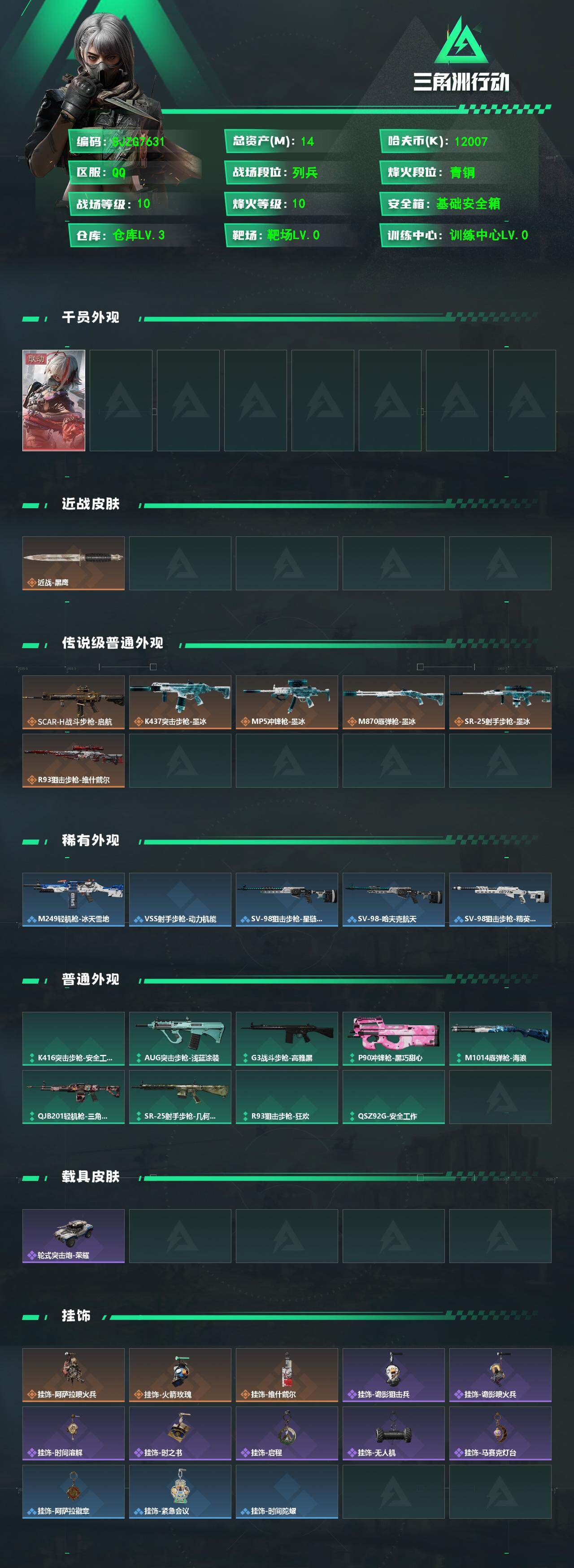 SJZEY4261162三角洲行动账号详情图2 SJZEY4261162三角洲行动账号详情图2