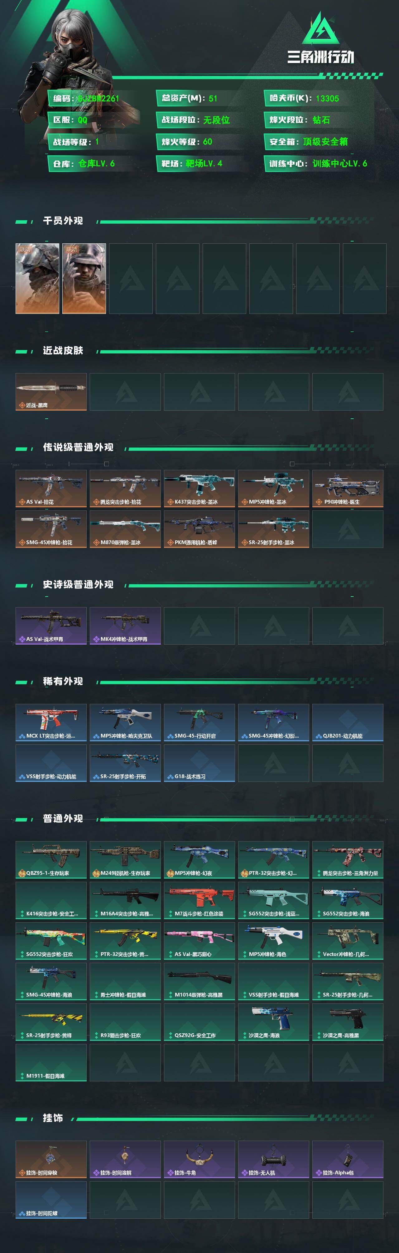 SJZEY4260789三角洲行动账号详情图2 SJZEY4260789三角洲行动账号详情图2