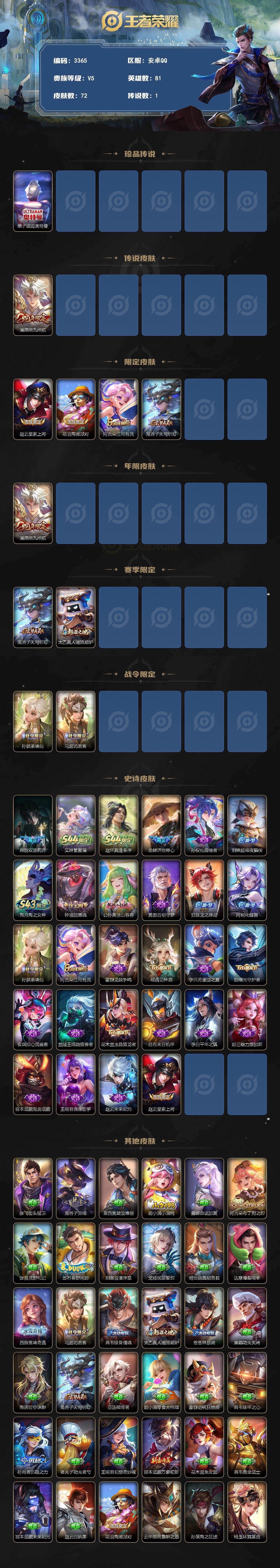 WZLX4606024王者荣耀账号详情图2