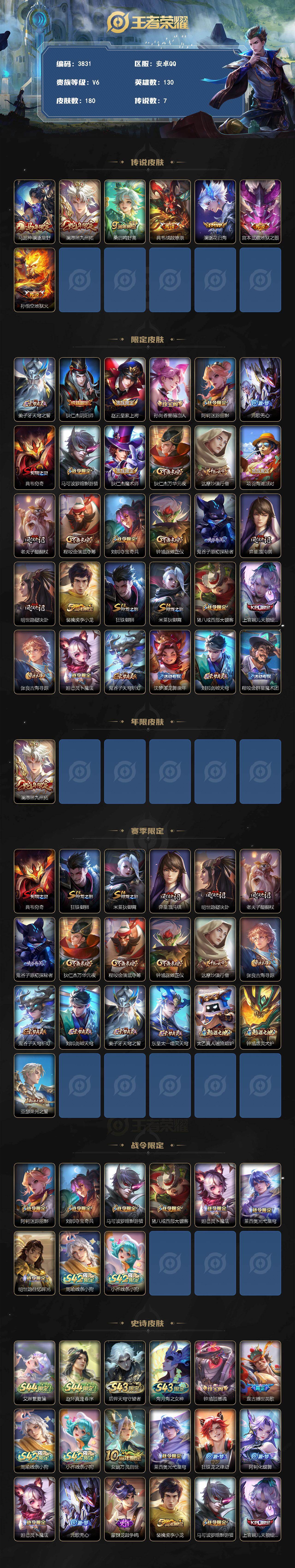 WZLX4634560王者荣耀账号详情图2 WZLX4634560王者荣耀账号详情图2