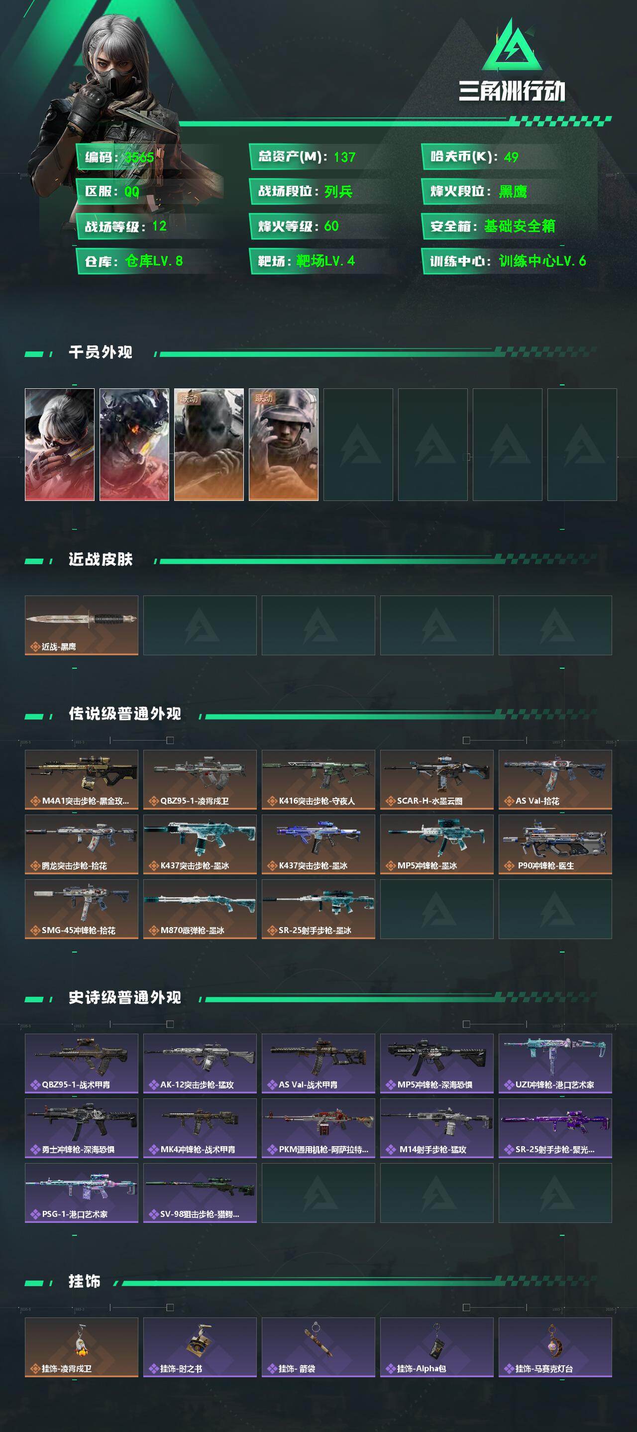 SJZMMN4302229三角洲行动账号详情图3 SJZMMN4302229三角洲行动账号详情图3