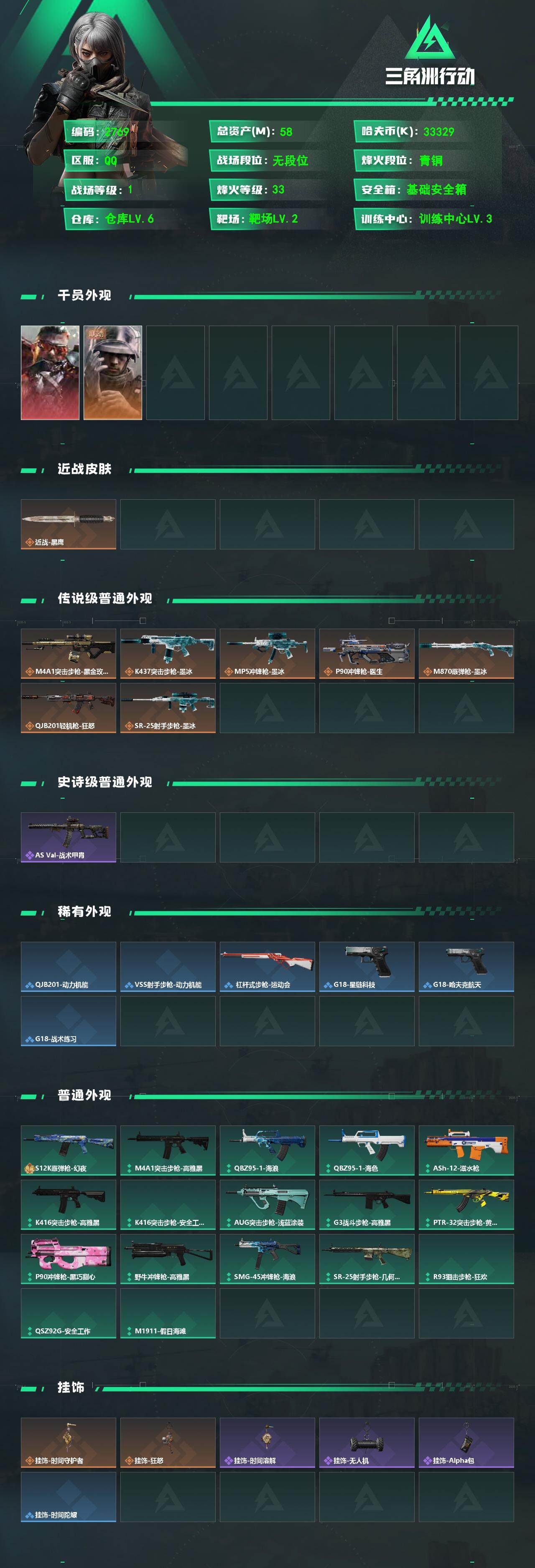 SJZMMN4304438三角洲行动账号详情图3