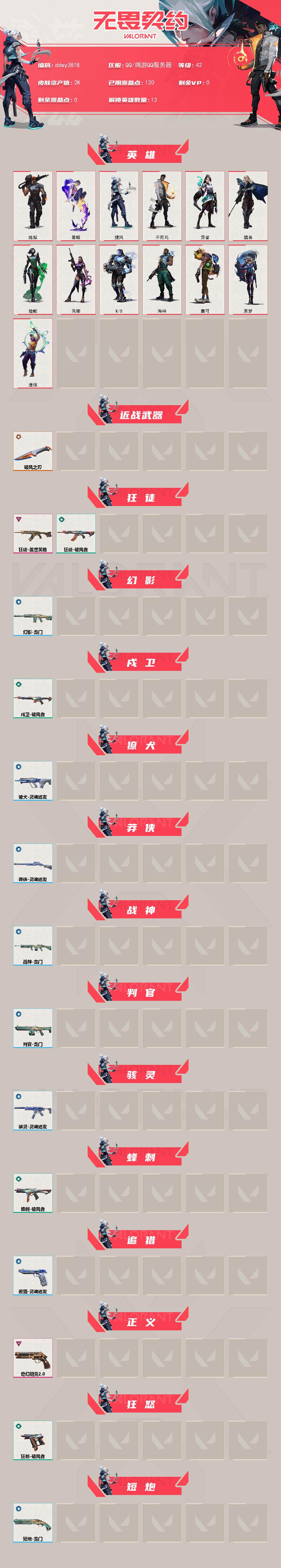 WWQYYT4121122无畏契约账号详情图2