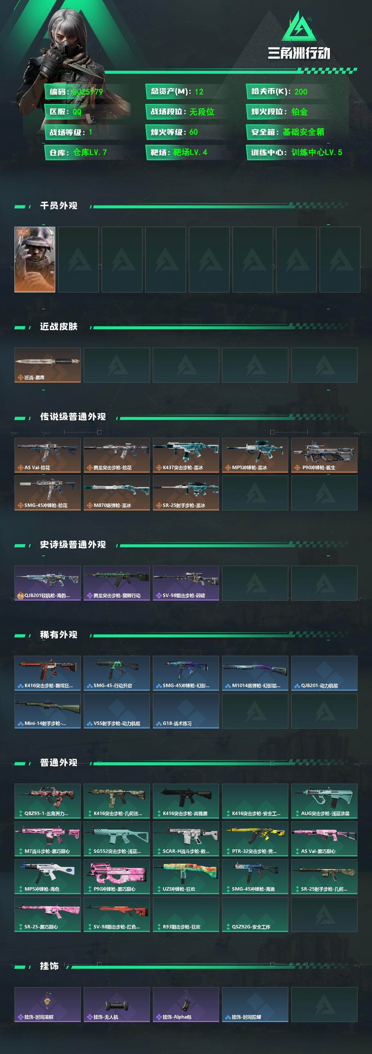 SJZEY4308353三角洲行动账号详情图2 SJZEY4308353三角洲行动账号详情图2