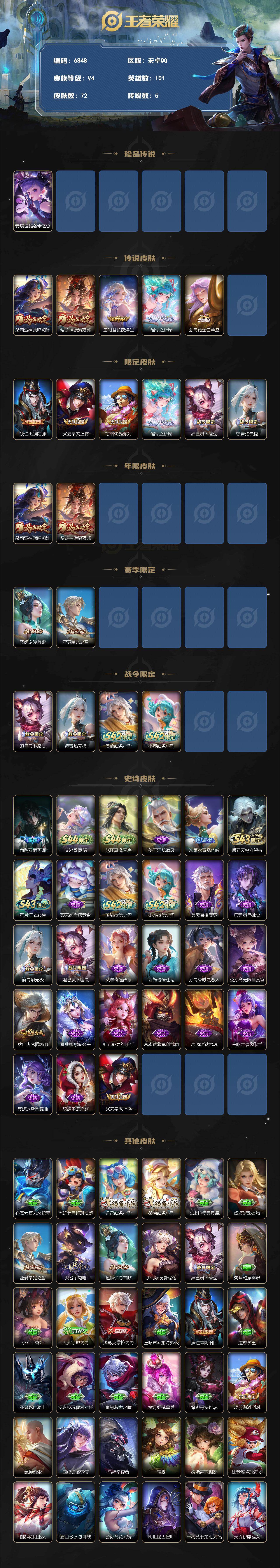 WZQM4670108王者荣耀账号详情图3