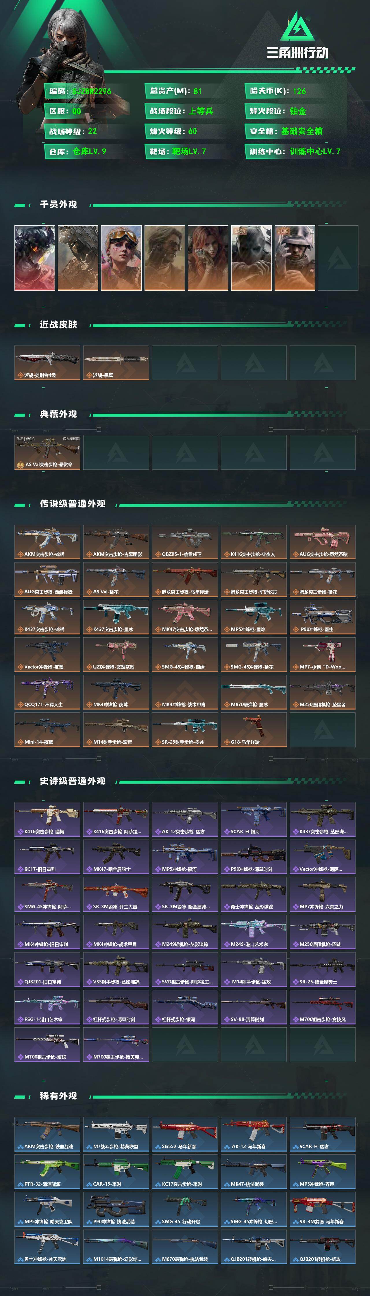 SJZEY4321783三角洲行动账号详情图2 SJZEY4321783三角洲行动账号详情图2