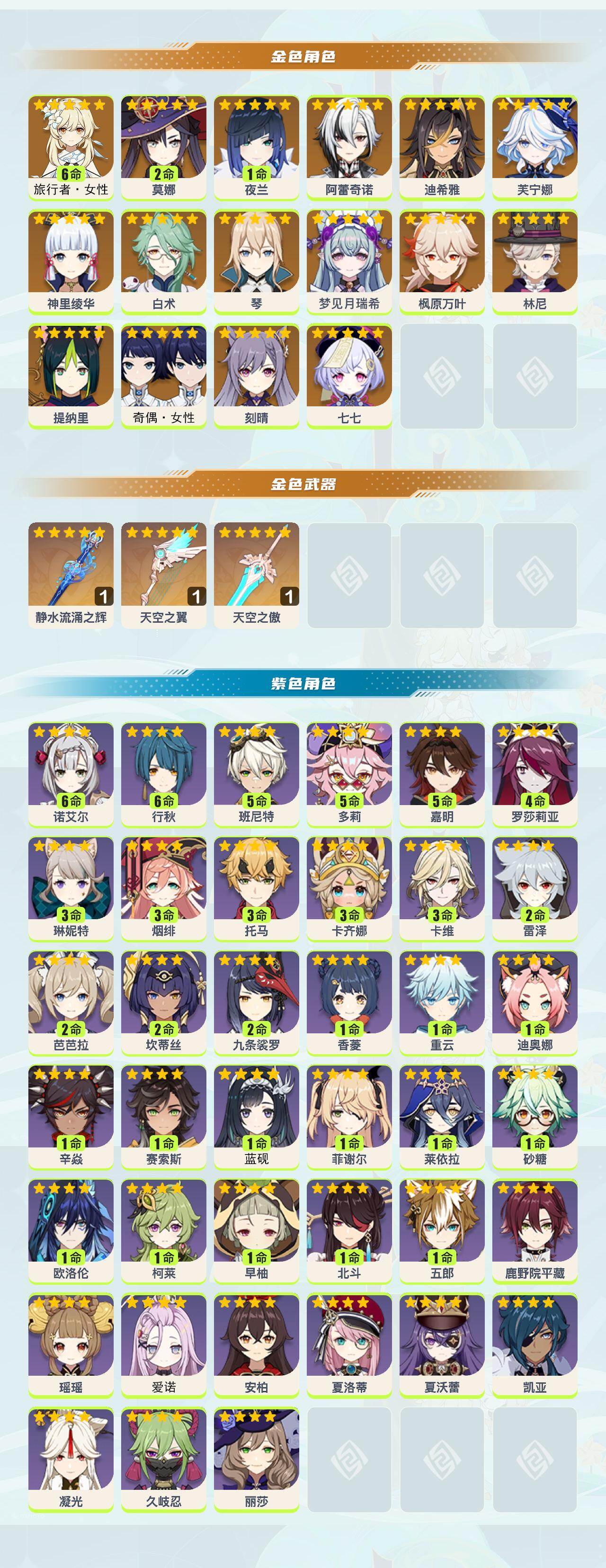 YSEY412761原神账号详情图2 YSEY412761原神账号详情图2