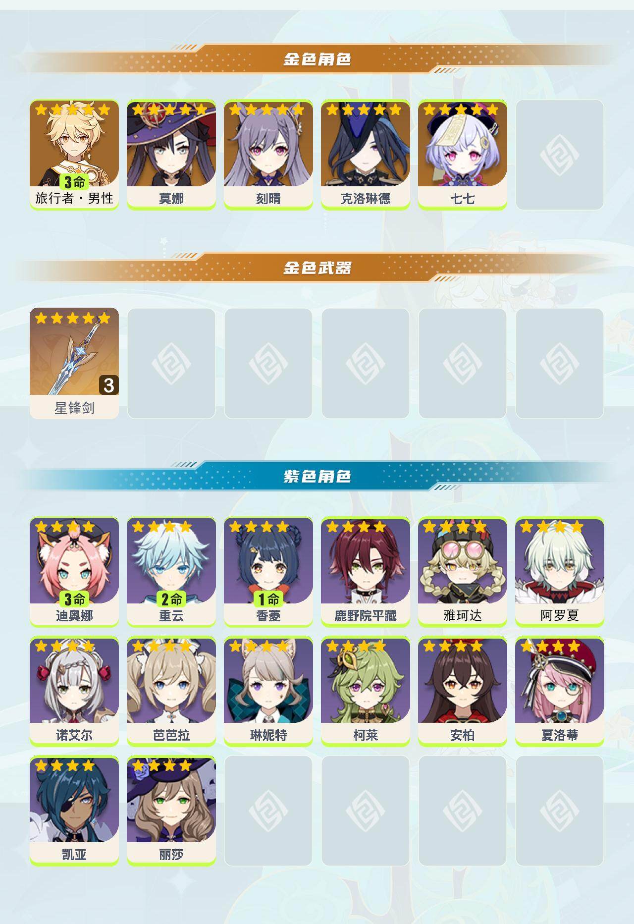 YSEY413059原神账号详情图2 YSEY413059原神账号详情图2