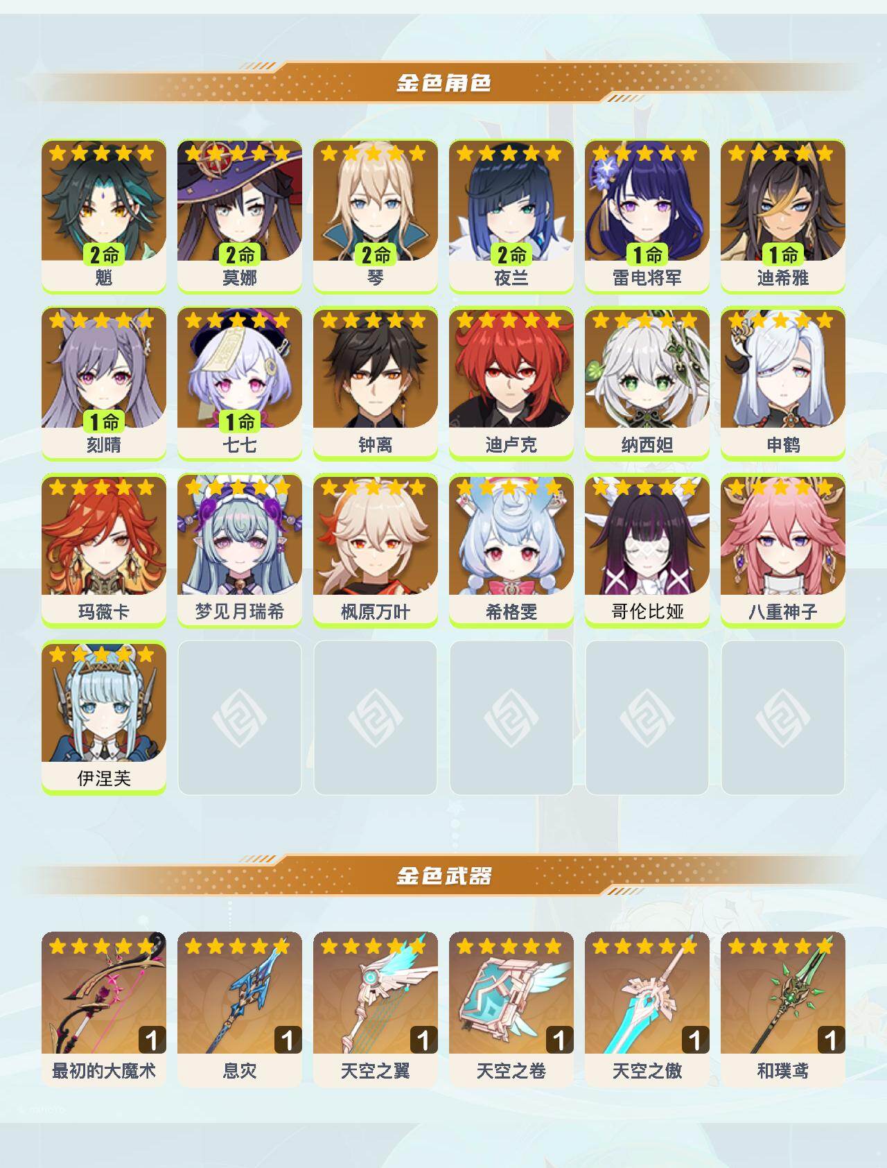 YSEY413089原神账号详情图3 YSEY413089原神账号详情图3