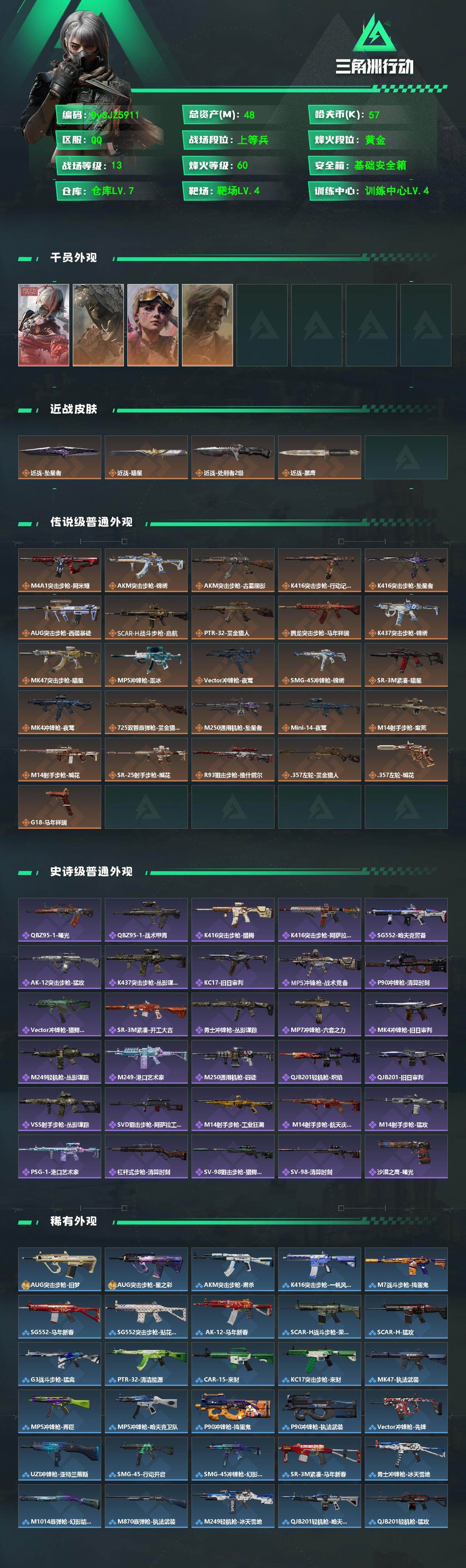 SJZYYT4340606三角洲行动账号详情图2 SJZYYT4340606三角洲行动账号详情图2