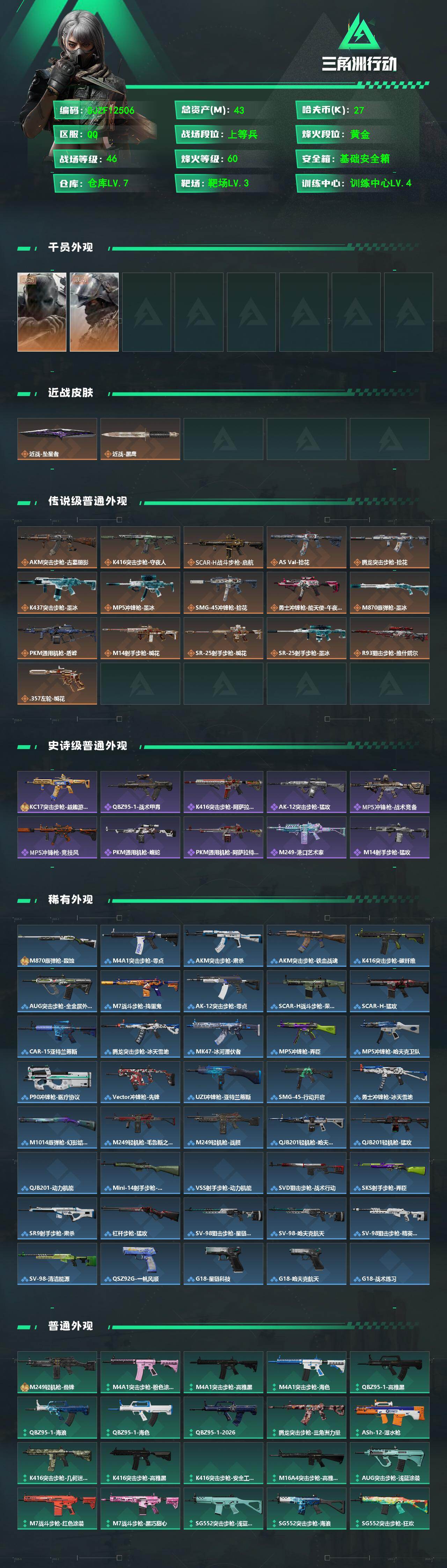 SJZEY4343782三角洲行动账号详情图2 SJZEY4343782三角洲行动账号详情图2