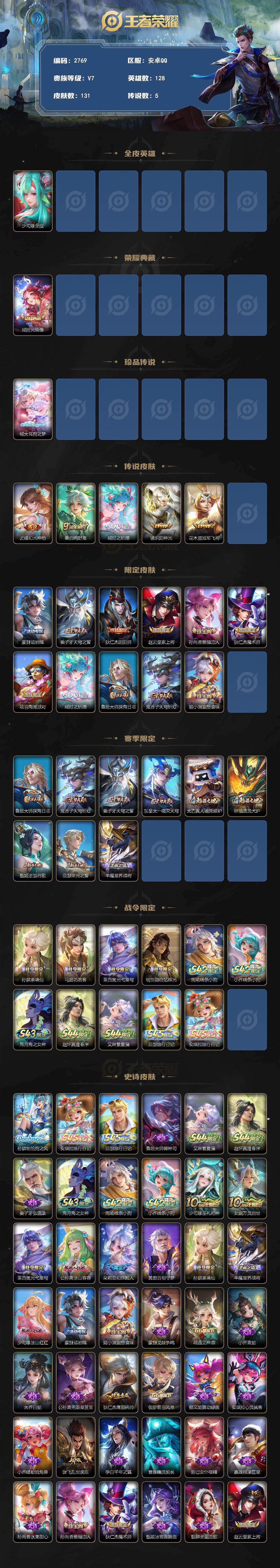 WZQM4747468王者荣耀账号详情图3