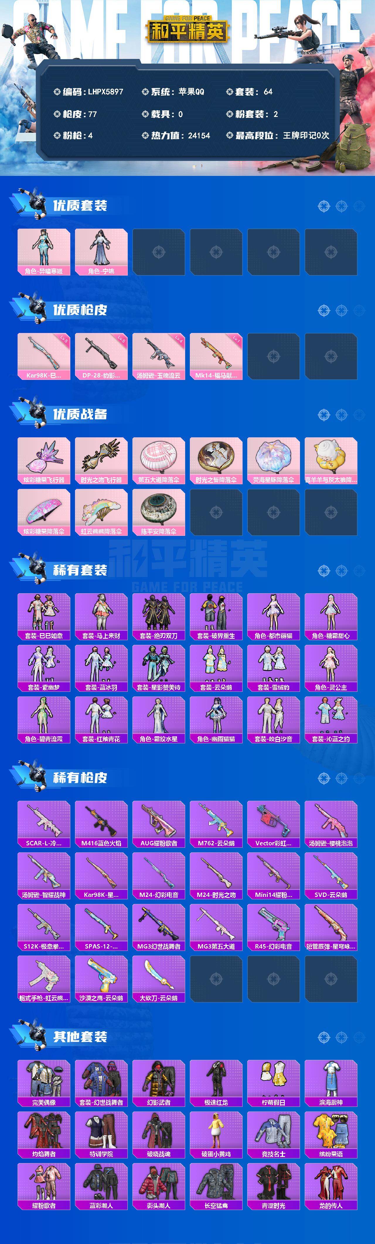 HPLE4436590和平精英账号详情图2 HPLE4436590和平精英账号详情图2