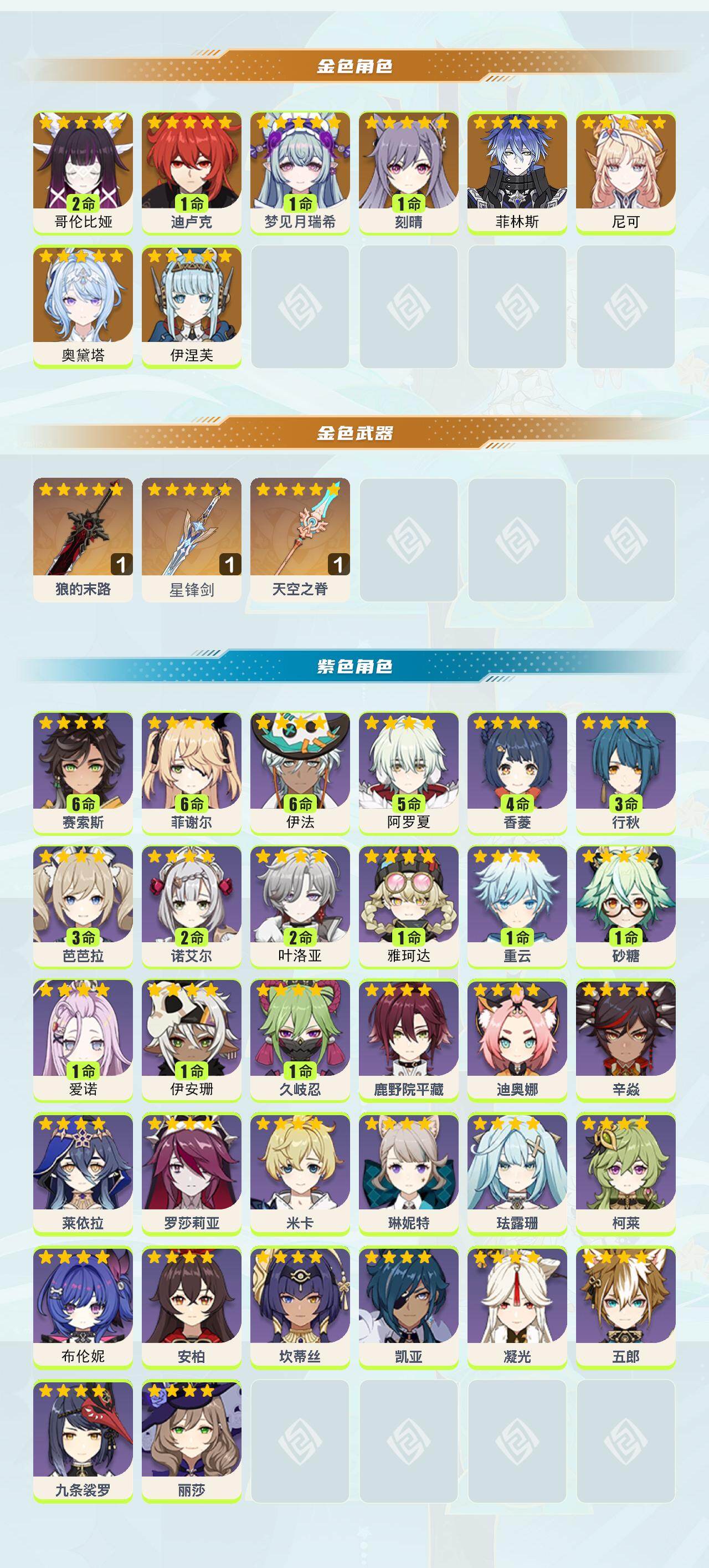 YSEY413767原神账号详情图2 YSEY413767原神账号详情图2