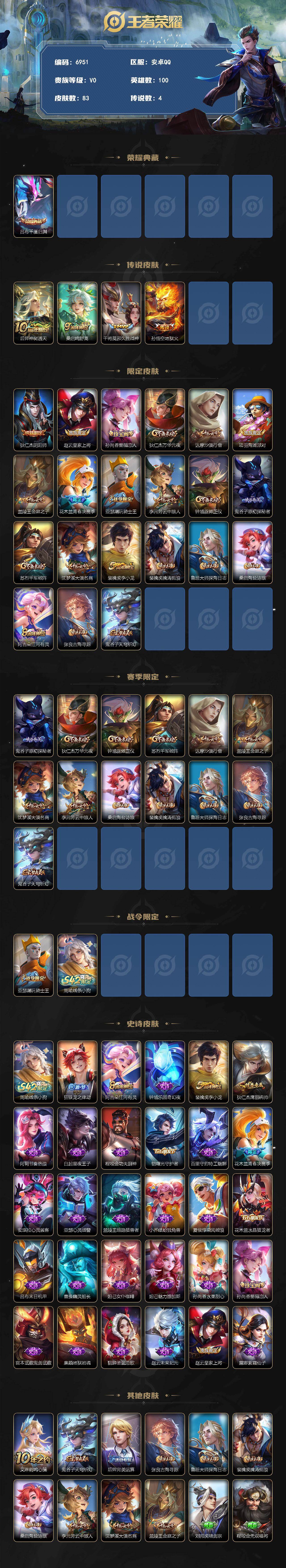 WZMMN4784815王者荣耀账号详情图3 WZMMN4784815王者荣耀账号详情图3