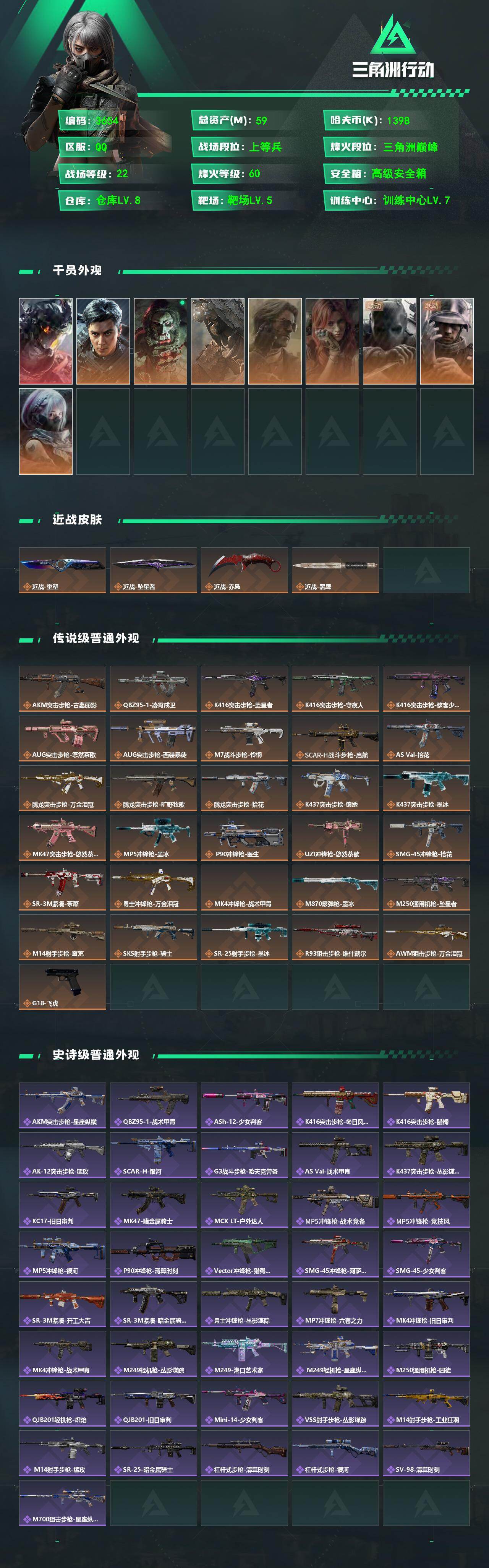 SJZMMN4378291三角洲行动账号详情图3 SJZMMN4378291三角洲行动账号详情图3