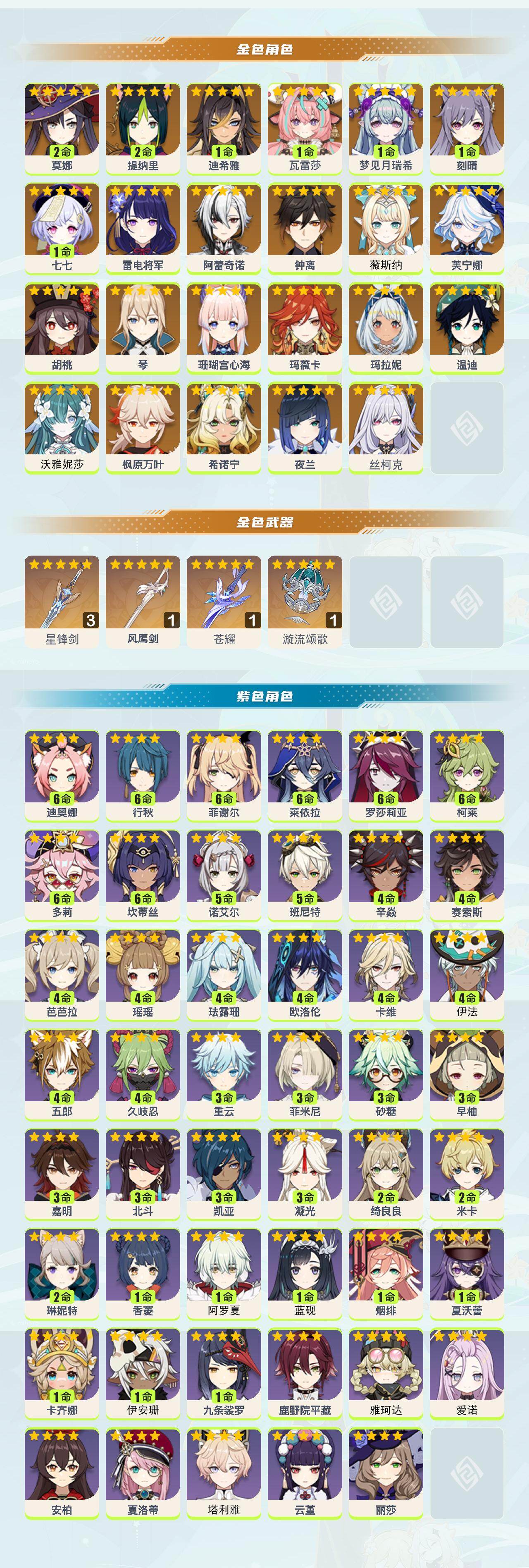 YSEY414366原神账号详情图2 YSEY414366原神账号详情图2